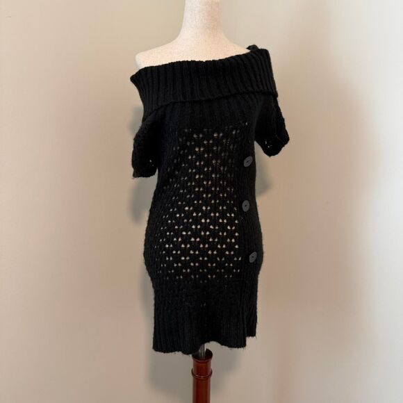 Say What? Knit Black Sweater Dress Size Large - Picture 1 of 3